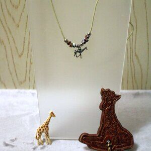 Giraffe Necklace/Pin/Keychain Lot - Pre-Owned